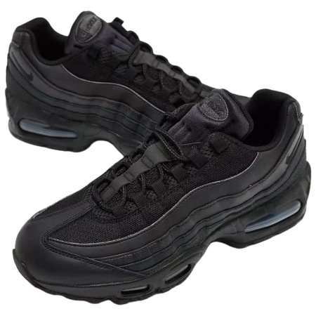 Nike Air Max 95 Устойчивые к истиранию Низкие повседневные беговые кроссовки Унисекс Черные