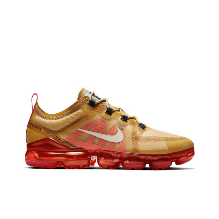Nike VaporMax 2019 Ткань Низкий Верх Амортизирующие Повседневные Беговые Кроссовки Унисекс Золото Красный