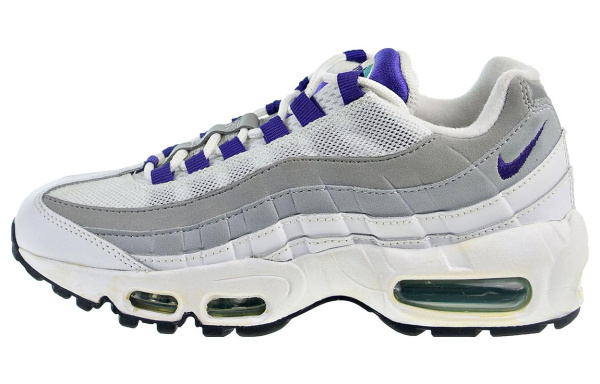 Nike Air Max 95 Текстиль Кожа Низкий Верх Спортивная Повседневная Обувь Женская Белый Серый Фиолетовый