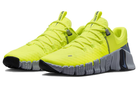 Nike Free Metcon 5 Амортизация Противоскользящие Низкие Кроссовки для тренировок Мужские Желто-серые
