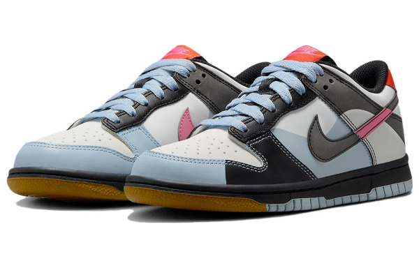 Nike Dunk Slip-Resistant Abrasion-Resistant Low-Top Винтажные Баскетбольные Кроссовки Белый Синий Черный