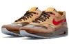 CLOT X Nike Air MAX 1 Low Топ Воздушная Подушка Повседневные Беговые Кроссовки Унисекс Коричневый Желтый