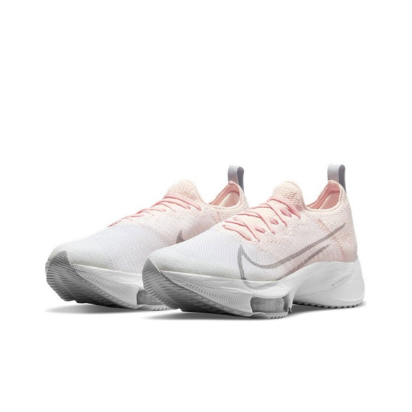 Nike Air Zoom Tempo Next% Support Низкий Топ ТРЕНИРОВОЧНАЯ БЕЗУРОННАЯ Обувь Женская Белая Серебристо-Розовая