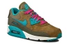 Nike Air Max 90 Замша Амортизация Износостойкие Низкие Кроссовки для Бега Женские Коричнево-Зеленые