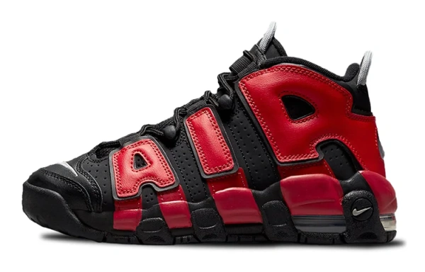 Nike Air More Uptempo Кожа MID Топ Детские Баскетбольные Кроссовки Черные