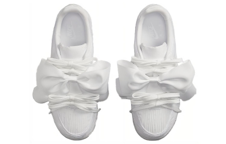 Nike Air Force 1 LX 'Triple White' Бант Низкие Кроссовки для скейтбординга Женские Белые