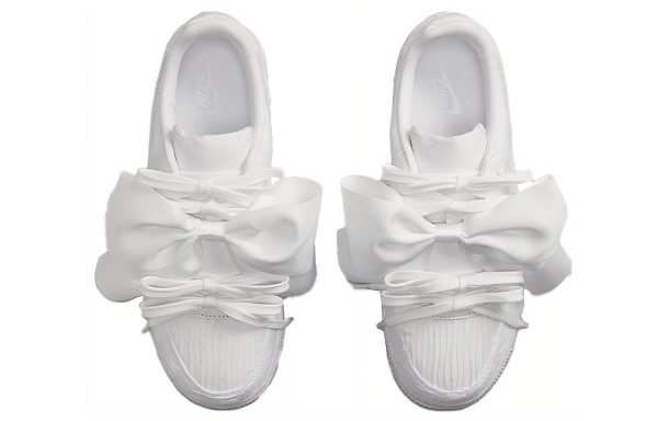 Nike Air Force 1 LX 'Triple White' Бант Низкие Кроссовки для скейтбординга Женские Белые