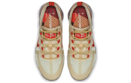 Nike VaporMax 2019 Сетка Низкий Топ Воздушная Подушка Беговые Кроссовки Женские Золото Красный