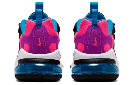 Nike Air Max 270 Кожа Амортизация Износостойкий Низкий Топ Детские Беговые Кроссовки Фиолетово-Розовые