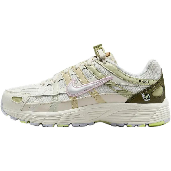 Nike P 6000 Противоскользящие Амортизирующие Отскок Дышащие Низкие Кеды для Детей Lifestyle Shoes Экрю