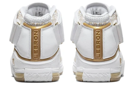 Nike Lebron 2 MID Топ Баскетбольные кроссовки для игры Мужской Белый Золото