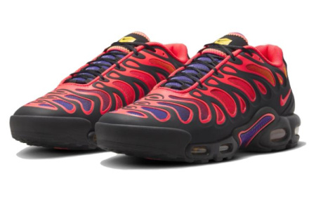 Nike Air Max Plus Drift Сетка Кружево Вверх Устойчивый к истиранию Низкий Верх Повседневная Обувь Унисекс Черный Красный