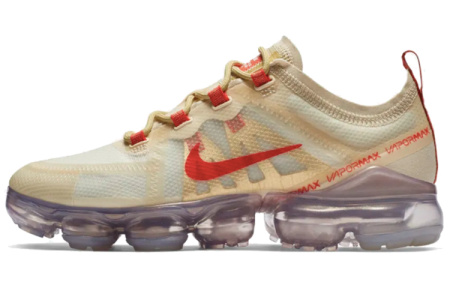 Nike VaporMax 2019 Сетка Низкий Топ Воздушная Подушка Беговые Кроссовки Женские Золото Красный