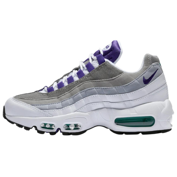 Nike Air Max 95 Устойчивые к истиранию Низкие Повседневные Беговые Кроссовки Женские Белые Фиолетовые
