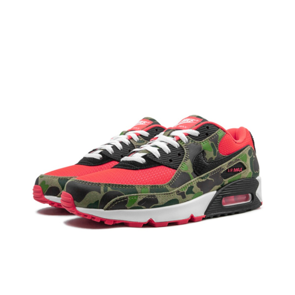 Nike Air Max 90 Low Топ Амортизирующие Беговые Кроссовки Унисекс Черный Красный