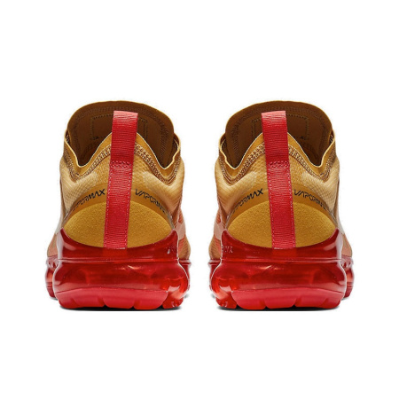 Nike VaporMax 2019 Ткань Низкий Верх Амортизирующие Повседневные Беговые Кроссовки Унисекс Золото Красный