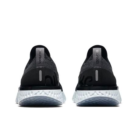 Nike Epic React Flyknit 1 Амортизация Поддержка Низкий Топ Беговые кроссовки Мужские Серый Черный Белый