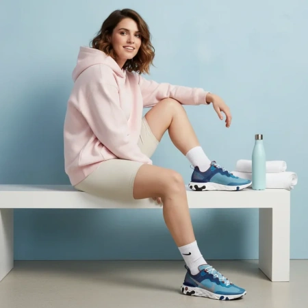 Nike React Element 55 Многоцветный Ткань Амортизация Противоскользящий Устойчивый к истиранию Низкий Топ