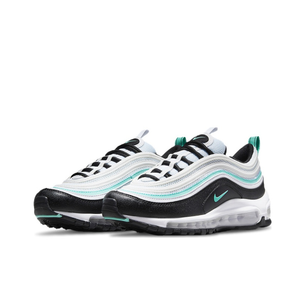 Nike Air Max 97 Текстиль Синтетическая кожа Низкие кроссовки для бега на длинные дистанции Женские Белые Черные Зеленые