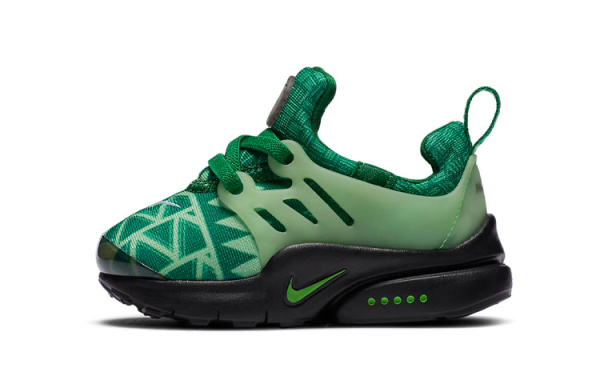 Nike Air Presto Удобная Низкая Обувь для Малышей Черная Зеленая для Младенцев и Малышей