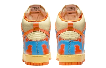 Nike Dunk High 1985 Высокие Кроссовки для скейтбординга Унисекс Сине-оранжевый ACID Wash