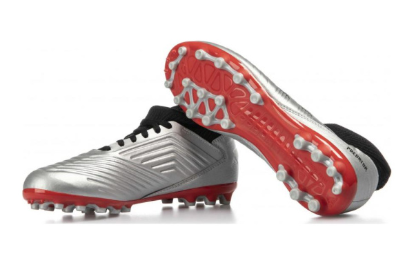 Adidas Predator 19,3 Устойчивые к истиранию Низкие Детские Футбольные Бутсы Серебристо-Черные Детские