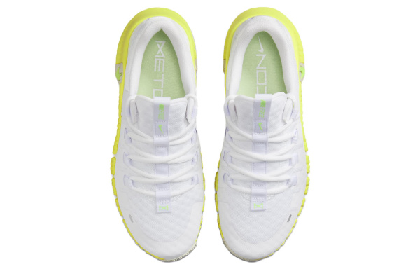 Nike Free Metcon 5 Износостойкие и Легкие Низкие Кроссовки для Тренировок Женские Белые Желтые