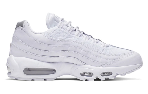 Nike Air Max 95 Low Топ Амортизирующие кроссовки для бега на длинные дистанции Унисекс Чисто белый