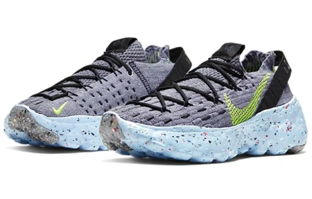 Nike Space Hippie 04 Ткань Амортизация Противоскользящий Низкий Топ Повседневная Обувь Женская Серый Зеленый