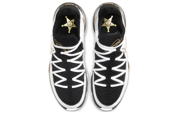Nike Lebron 17 Low EP Low Топ Air Max React Баскетбольные кроссовки для игры Мужской Черный Белый Золото