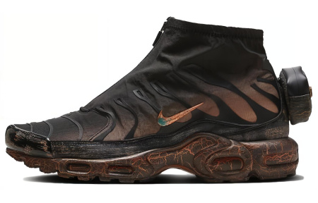 Nike Air Max Plus Водонепроницаемый MID Топ Повседневная Городская Коммутация Беговые кроссовки Мужские Черные Серые