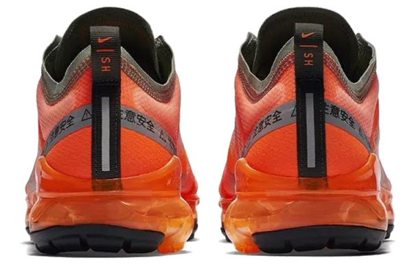 Nike VaporMax 2019 Сетчатая ткань Амортизация Поддержка Низкий топ Беговые кроссовки Мужские Оранжевые Выпуск 2019 года