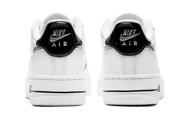 Nike Air Force 1 Кожа Низкие Кеды Детские Скейтбординг Белый Серебряный Подростки