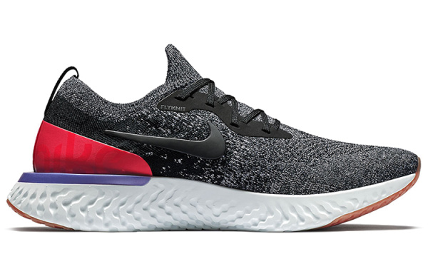 Nike Anti-slip Легкий Низкий Топ Марафон Беговые кроссовки Мужские Серый Красный