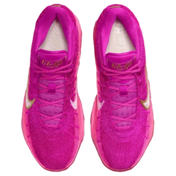 Nike GT Hustle 3 Амортизация Противоскользящие Устойчивые к истиранию Низкие Баскетбольные кроссовки Унисекс Фуксия