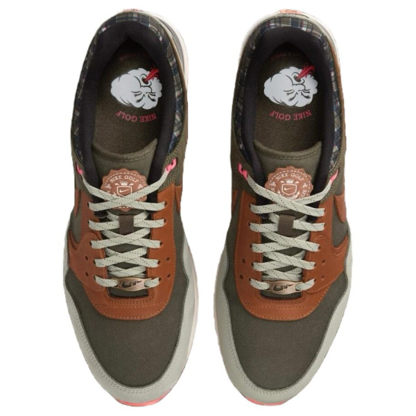 Nike Air Pegasus 89 Противоскользящая Устойчивая к истиранию Низкая Обувь для гольфа Унисекс Зеленый Коричневый