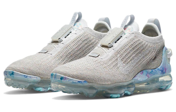 Nike Vapormax 2020 Ткань Низкий Верх Повседневные Беговые Кроссовки Женские Серый Синий