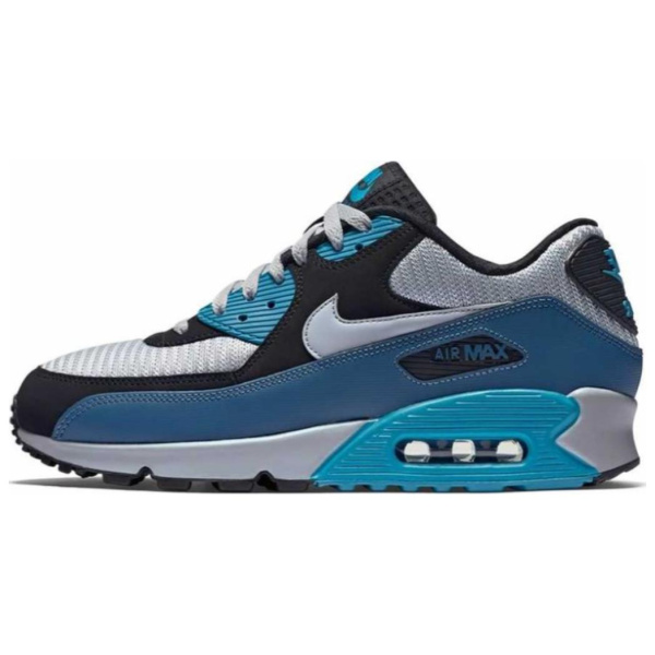 Nike Air Max 90 Амортизация Низкий Топ Беговые Кроссовки Мужские Синий Черный Серый