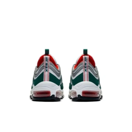 Nike Air Max 97 Амортизация Износостойкие Низкие Кеды для Детей Lifestyle Бело-Зеленые