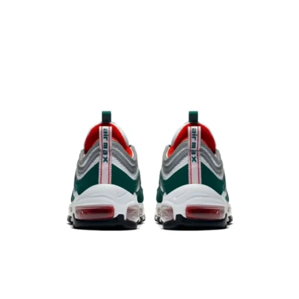 Nike Air Max 97 Амортизация Износостойкие Низкие Кеды для Детей Lifestyle Бело-Зеленые