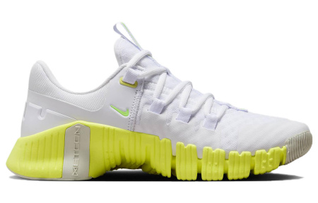 Nike Free Metcon 5 Износостойкие и Легкие Низкие Кроссовки для Тренировок Женские Белые Желтые