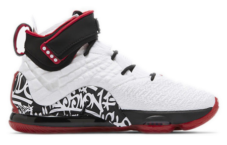 Nike Lebron 17 'Graffiti' Амортизация Противоскользящие MID Баскетбольные кроссовки для игры Унисекс Черный Белый