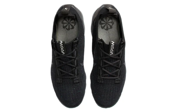 Nike VaporMax Flyknit Сетка Текстиль Низкие Повседневные Беговые Кроссовки Женские Черные