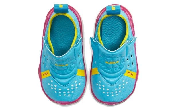 Nike Lebron 17 Dunked LeBron Low Баскетбольные кроссовки для игры голубой и розовый для малышей и дошкольников