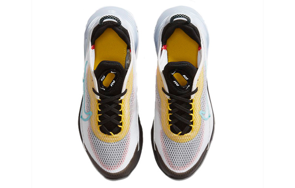 Nike Air Max 2090 Винтаж Амортизация Дышащие Низкие Кроссовки для Беговых Занятий Детские Белые Синие Желтые