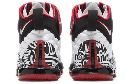 Nike Lebron 17 'Graffiti' Амортизация Противоскользящие MID Баскетбольные кроссовки для игры Унисекс Черный Белый