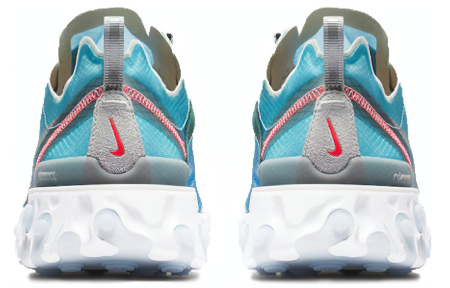 Nike React Element 87 Сетка Текстиль Дышащий и Легкий Низкие Беговые Кроссовки Унисекс Ледяной Синий