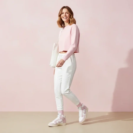 Nike Dunk High 1985 Розовый Деним Винтаж Высокие Кроссовки для скейтбординга Унисекс Белый Розовый