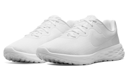 Nike REVOLUTION 6 Устойчивый к истиранию Дышащий Низкий Верх Повседневные Городские Беговые Кроссовки Мужские Белые