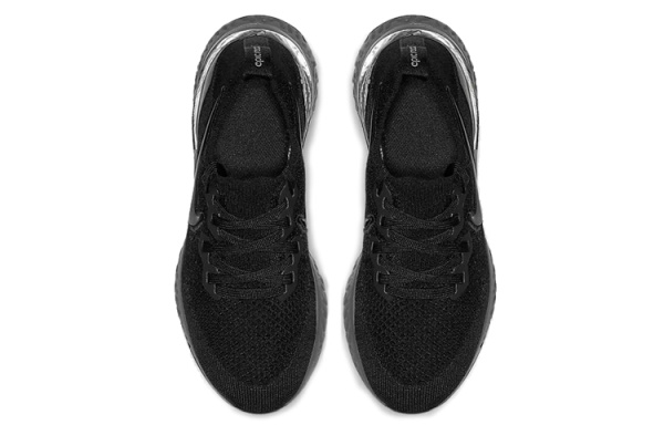 Nike Epic React Flyknit 2 Комфортные Низкие Кроссовки для Беговых Занятий Детские Черные Подростковые